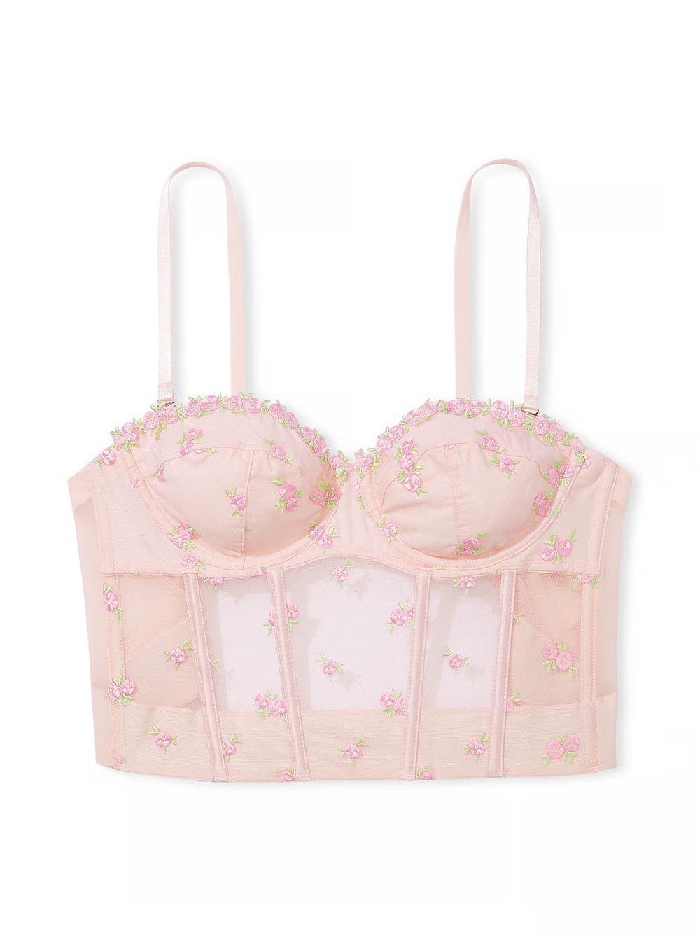 Victoria Secret DREAM ANGELS
Rosebud Embroidery Unlined Plunge-Back Corset top